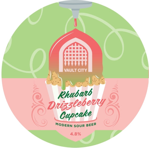 Rhubarb Drizzleberry Cupcake